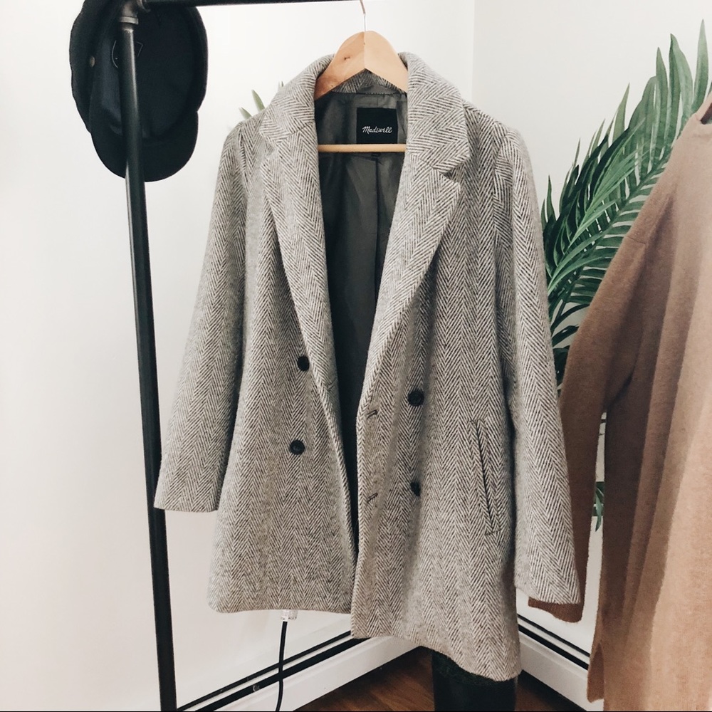 Madewell Herringbone Blazer Coat Size Small